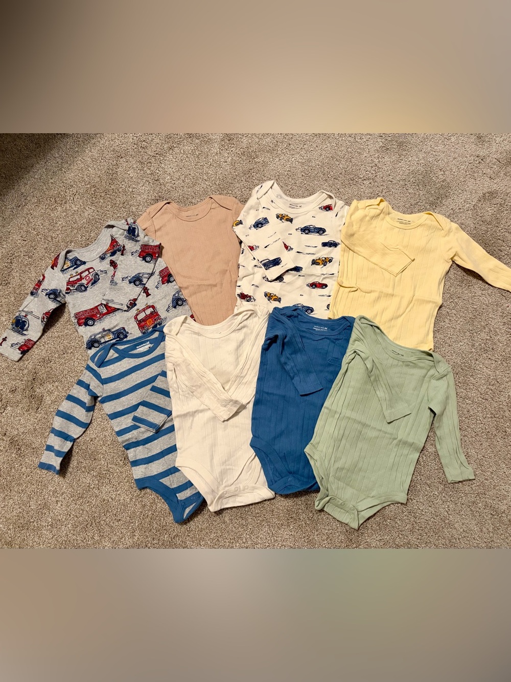 Baby Long-Sleeve One-Piece Bodysuits - Multi Color Pack of 8